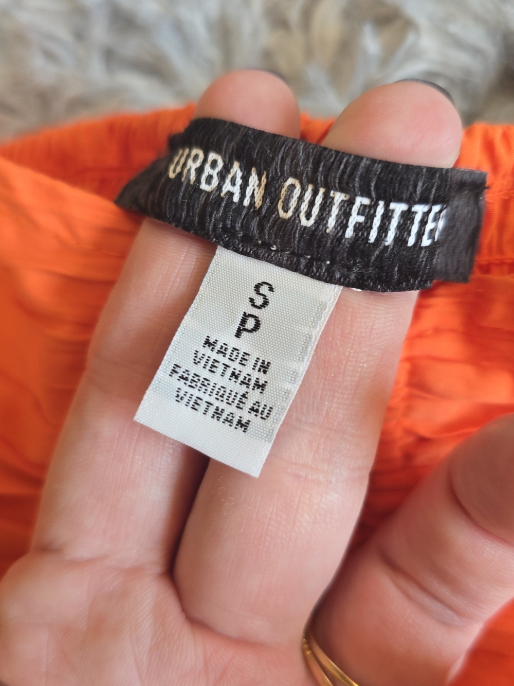 Urban Outfitters Bright Orange Off-Shoulder Ruched Tie-Front Crop Top - Picture 6 of 8